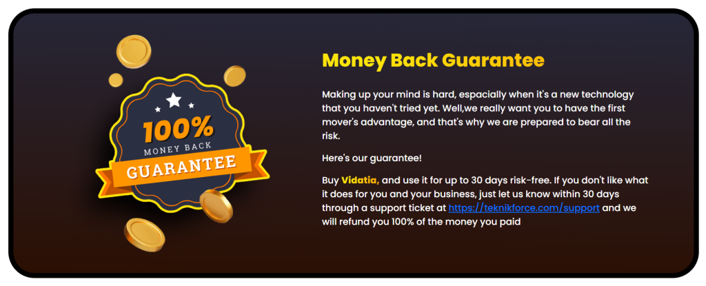 Vidatia guarantee