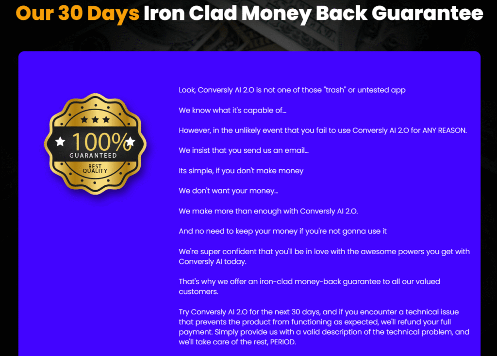 Conversly AI Guarantee